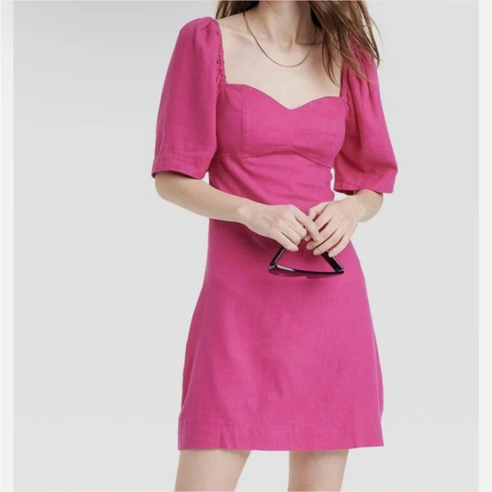 X SOLD X NWT Pink Puff Sleeve Dress - Picture 1 of 4
